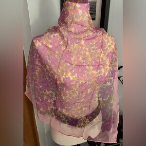 1960’s VINTAGE SCARF!! purple hippie flower motif